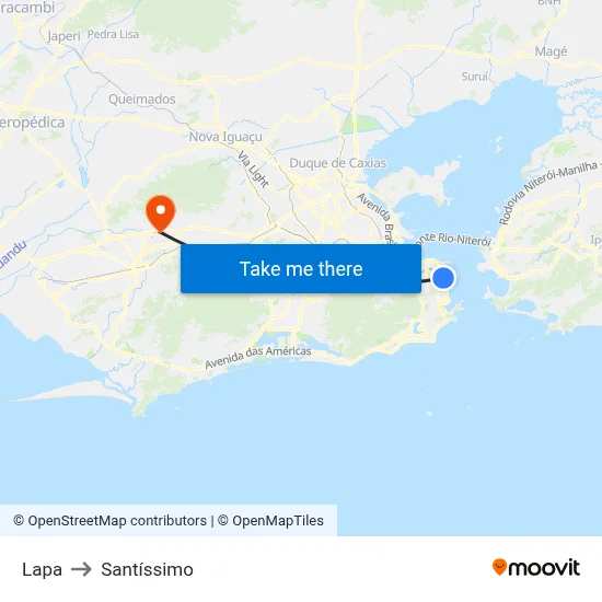 Lapa to Santíssimo map