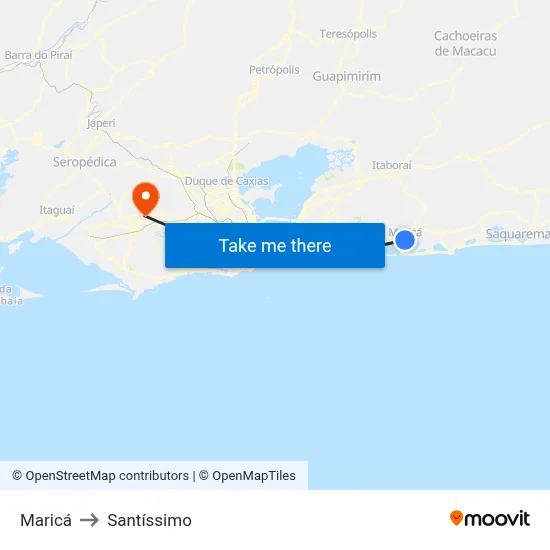 Maricá to Santíssimo map