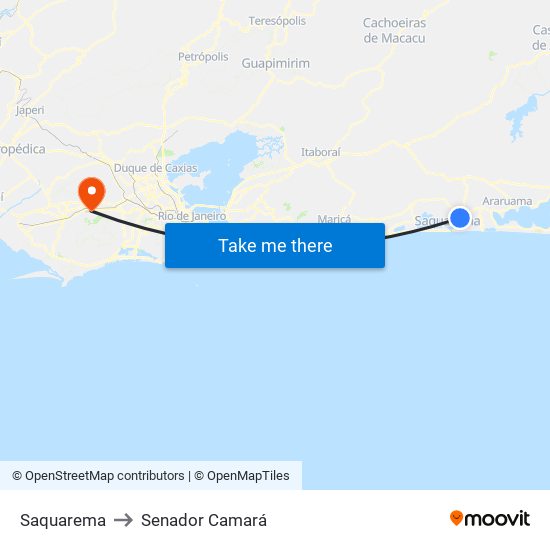 Saquarema to Senador Camará map