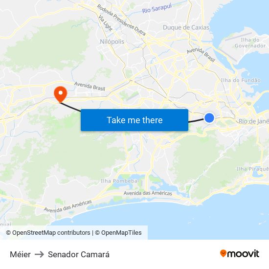 Méier to Senador Camará map