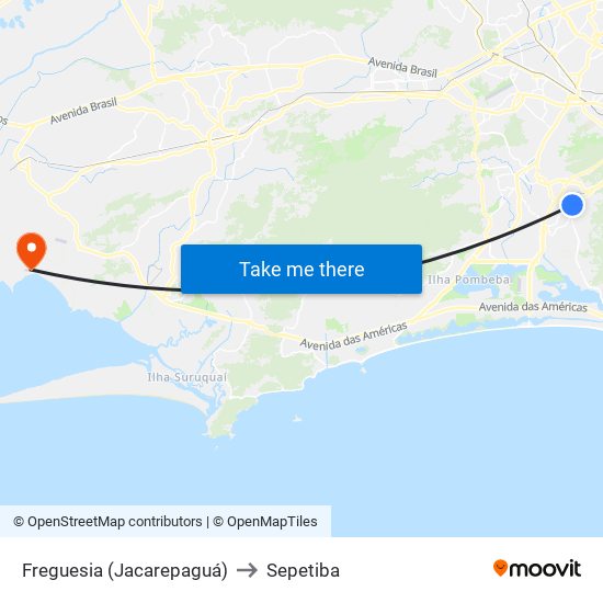 Freguesia (Jacarepaguá) to Sepetiba map