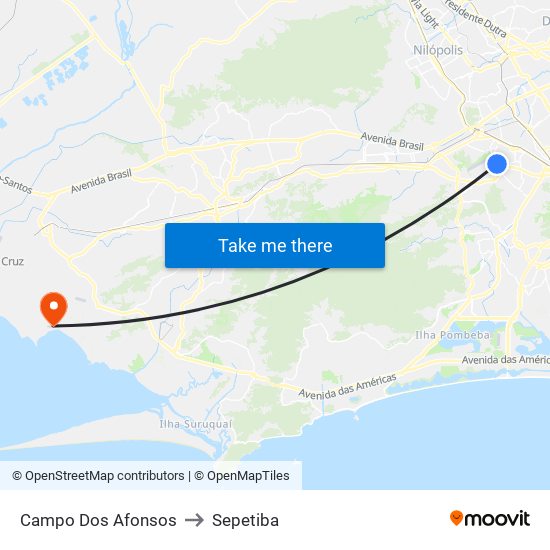 Campo Dos Afonsos to Sepetiba map