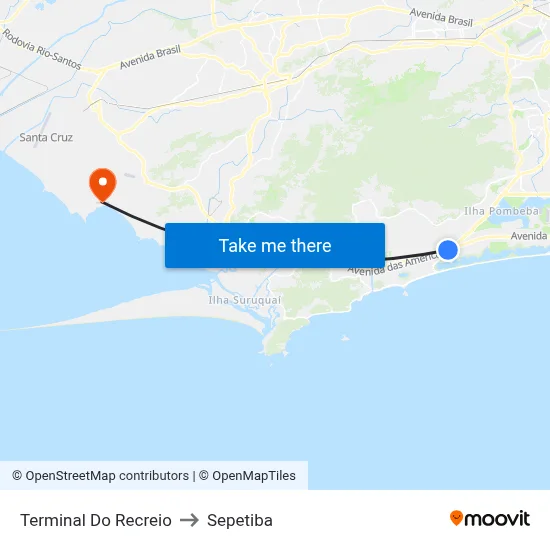 Terminal Do Recreio to Sepetiba map