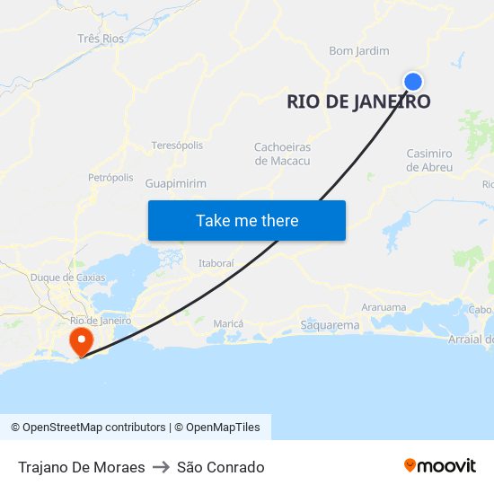 Trajano De Moraes to São Conrado map