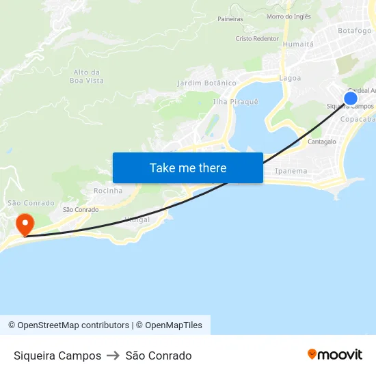 Siqueira Campos to São Conrado map