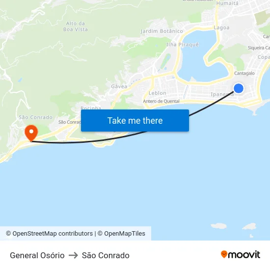 General Osório to São Conrado map