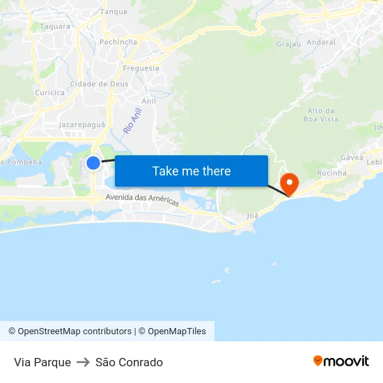 Via Parque to São Conrado map