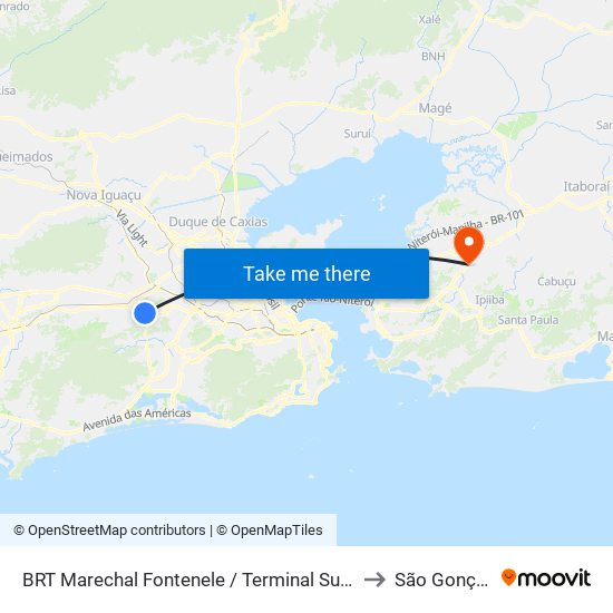 BRT Marechal Fontenele / Terminal Sulacap to São Gonçalo map