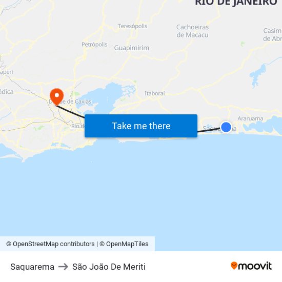 Saquarema to São João De Meriti map