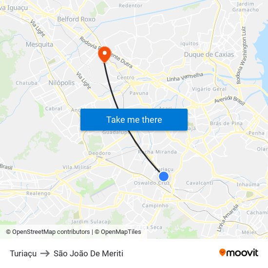 Turiaçu to São João De Meriti map