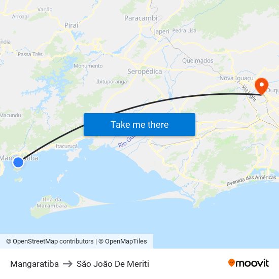 Mangaratiba to São João De Meriti map