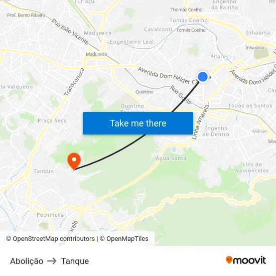 Abolição to Tanque map