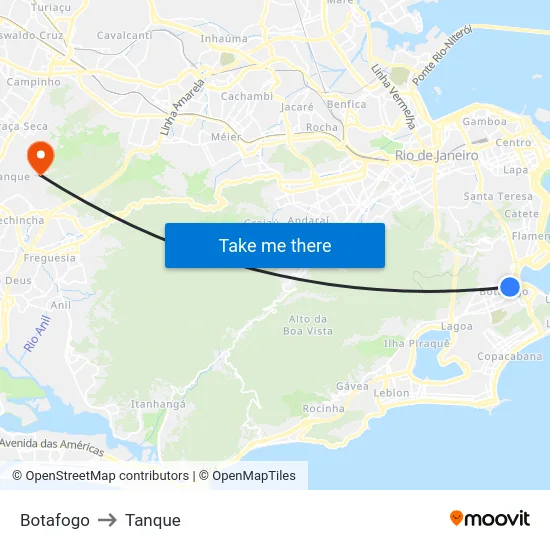 Botafogo to Tanque map
