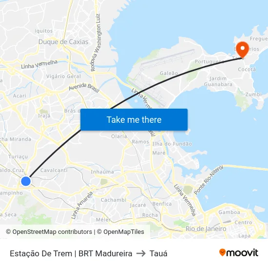 Estação De Trem | BRT Madureira to Tauá map