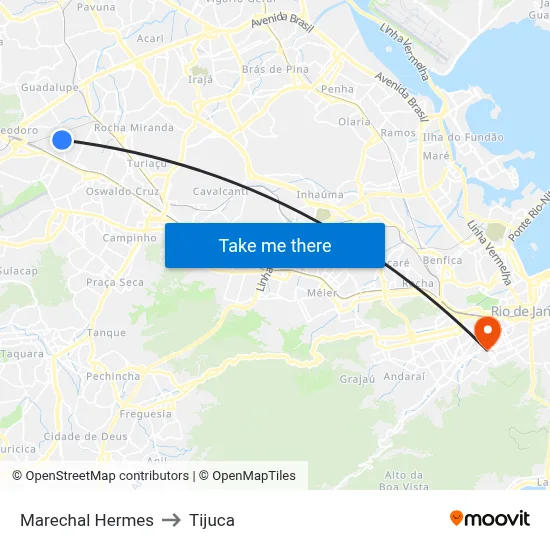 Marechal Hermes to Tijuca map