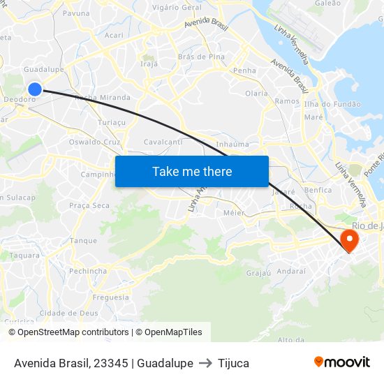 Avenida Brasil, 23345 | Guadalupe to Tijuca map
