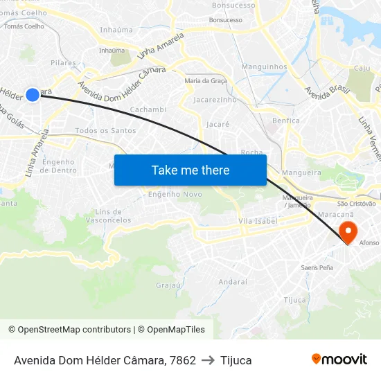 Avenida Dom Hélder Câmara, 7862 to Tijuca map
