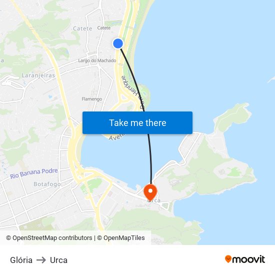 Glória to Urca map