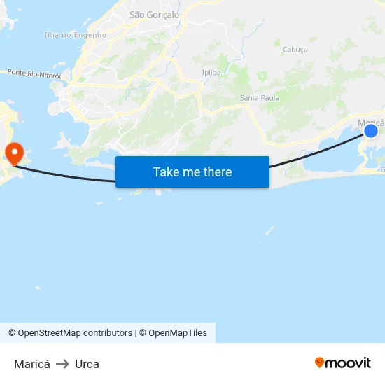 Maricá to Urca map