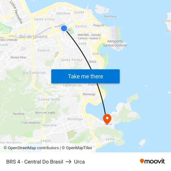 BRS 4 - Central Do Brasil to Urca map