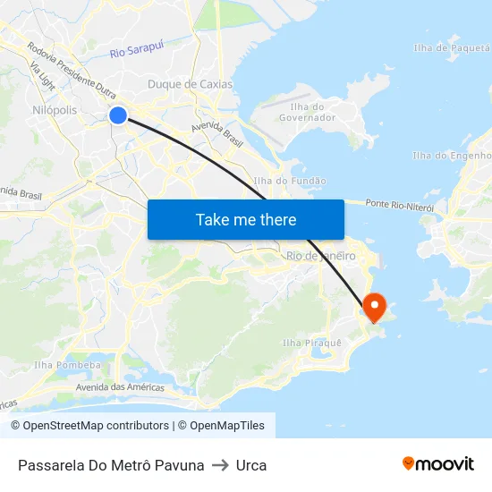 Passarela Do Metrô Pavuna to Urca map