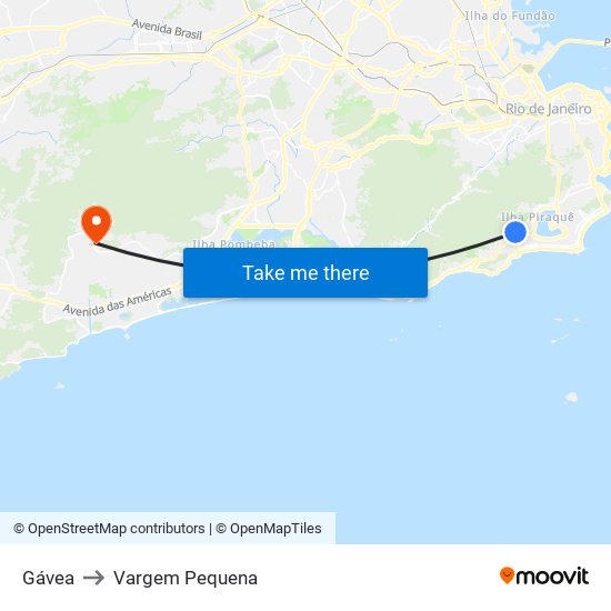 Gávea to Vargem Pequena map