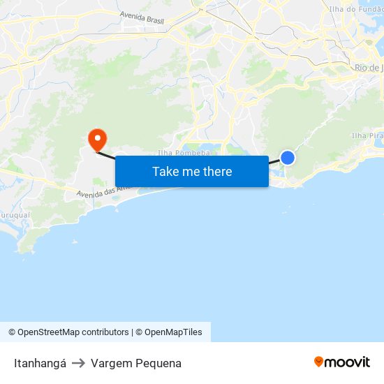 Itanhangá to Vargem Pequena map