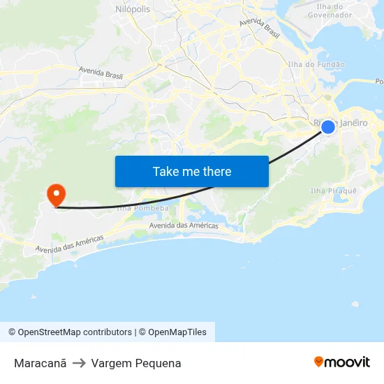 Maracanã to Vargem Pequena map