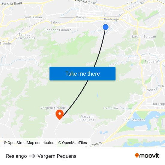 Realengo to Vargem Pequena map
