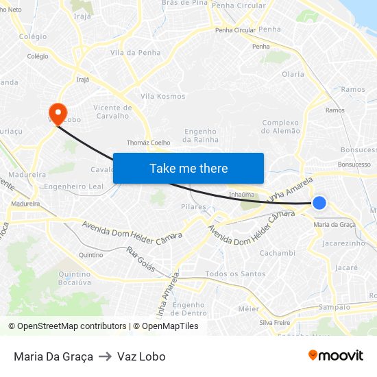 Maria Da Graça to Vaz Lobo map