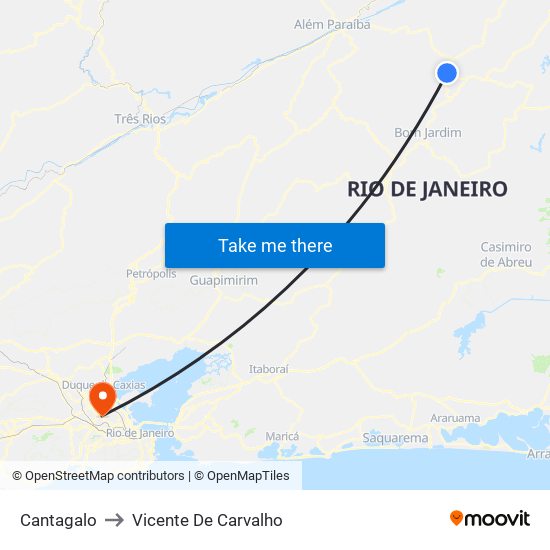 Cantagalo to Vicente De Carvalho map