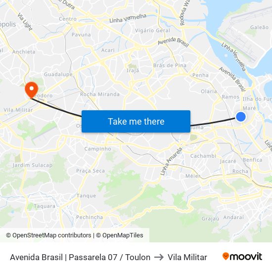 Avenida Brasil | Passarela 07 / Toulon to Vila Militar map