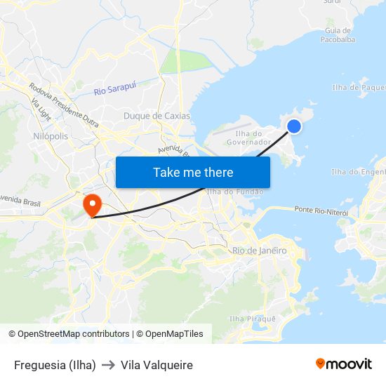 Freguesia (Ilha) to Vila Valqueire map