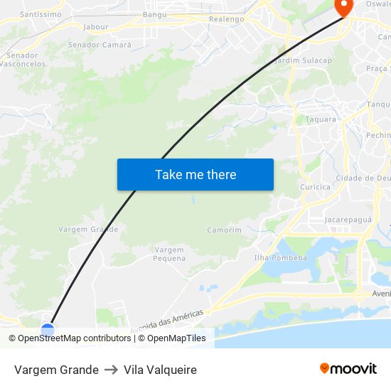 Vargem Grande to Vila Valqueire map