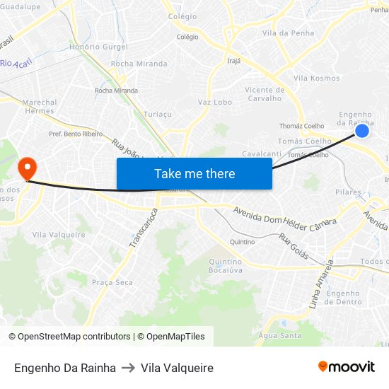 Engenho Da Rainha to Vila Valqueire map