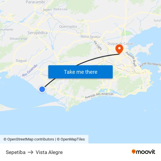 Sepetiba to Vista Alegre map