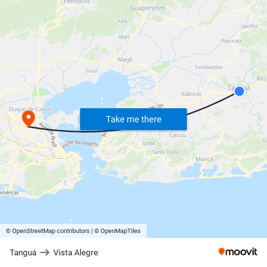 Tanguá to Vista Alegre map