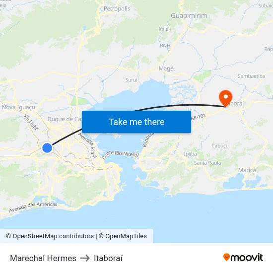 Marechal Hermes to Itaboraí map