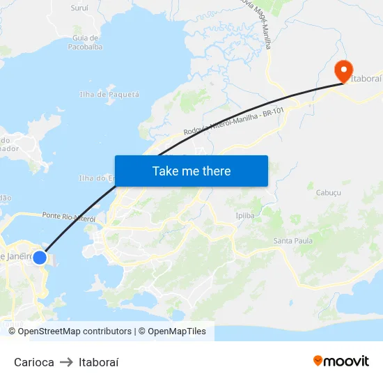 Carioca to Itaboraí map