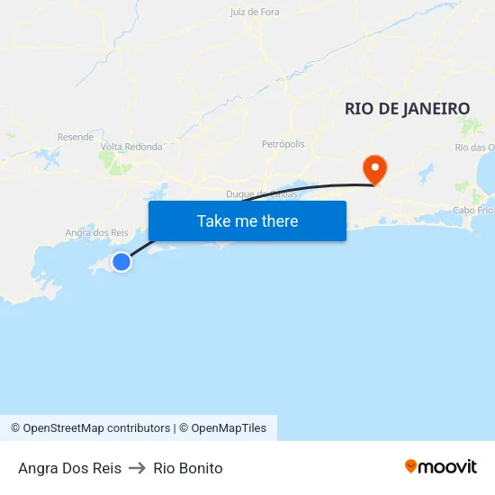 Angra Dos Reis to Rio Bonito map