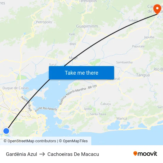 Gardênia Azul to Cachoeiras De Macacu map