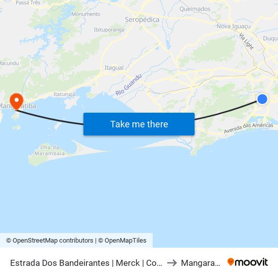 Estrada Dos Bandeirantes | Merck | Coca-Cola to Mangaratiba map