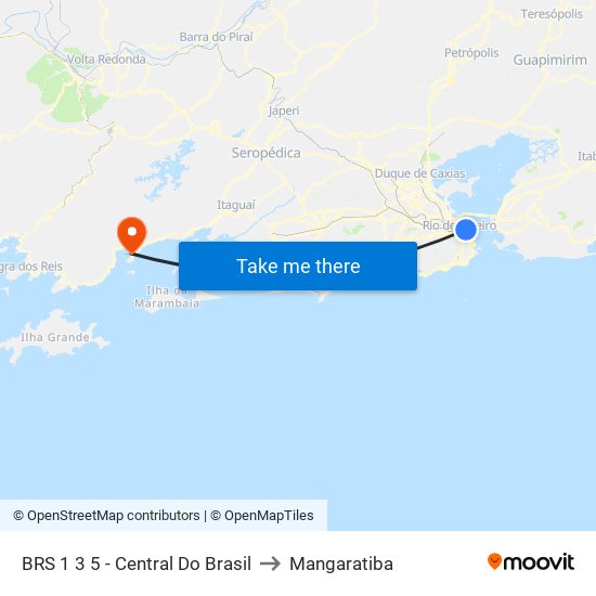 BRS 1 3 5 - Central Do Brasil to Mangaratiba map
