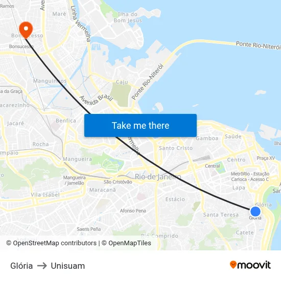 Glória to Unisuam map