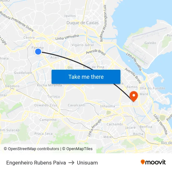 Engenheiro Rubens Paiva to Unisuam map