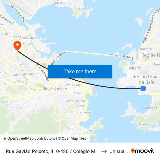 Rua Gavião Peixoto, 410-420 / Colégio Mv1 to Unisuam map