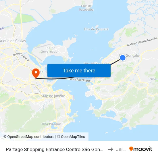 Partage Shopping Entrance Centro São Gonçalo - Rio De Janeiro 24445 Brasil to Unisuam map