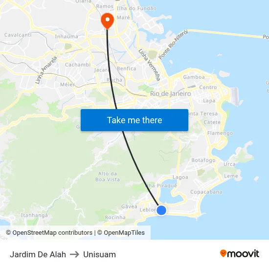 Jardim De Alah to Unisuam map