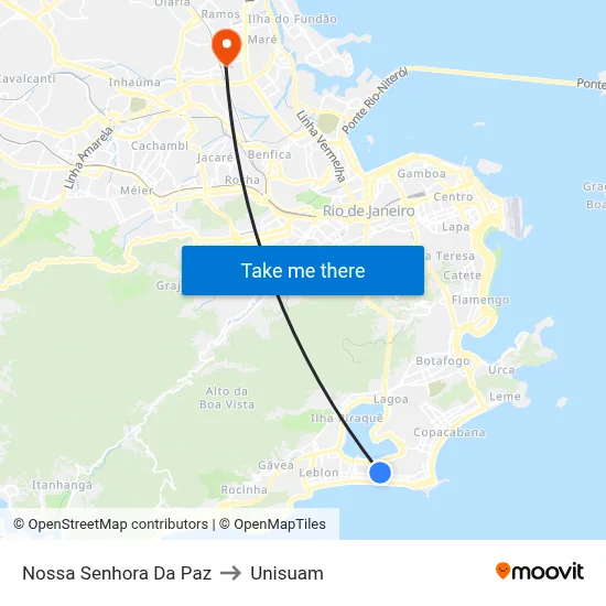 Nossa Senhora Da Paz to Unisuam map