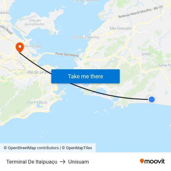Terminal De Itaipuaçu to Unisuam map